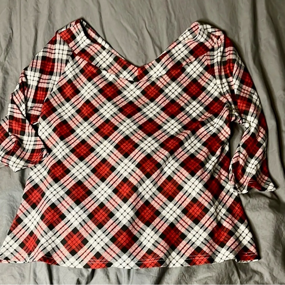Unique Vintage Plaid Blouse